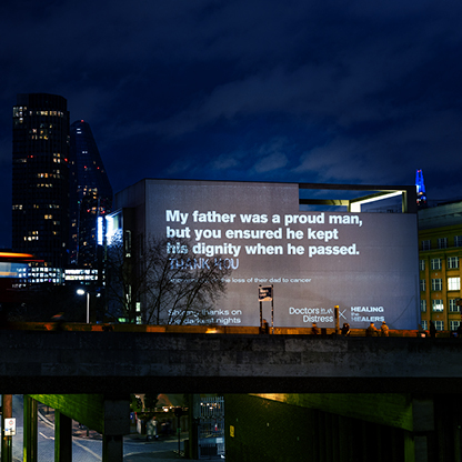 Image of the shining thanks out of home campaign.